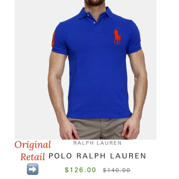 Polo Ralph Lauren Vintage Short Sleeve Shirt Embroidered Big Pony Blue Size XL - Picture 3 of 16